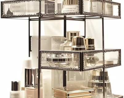Vintage+Glow+Antique+360+Degree+Rotating+Makeup+Organizer,4-Tier+Spinning+Perfume+Tray,Countertop+Cosmetic+Storage+,Glass+Beauty+Display,Retro+Large+Capacity+Vanity+Organizer+for+Brushes+Skincare-111238519