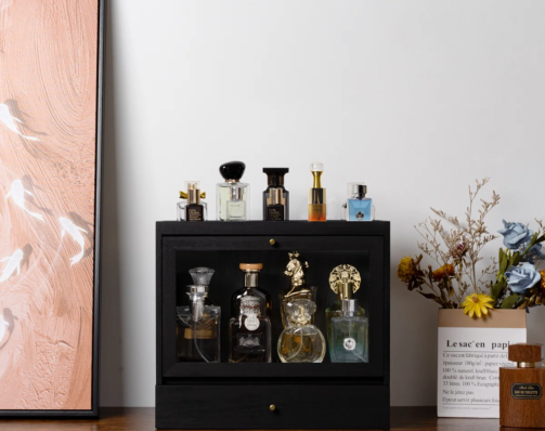 Wooden+Cologne+Organizer+For+Men+Multi-slide+Tiers+Of+Standing+Perfume+Display+Holder(black)