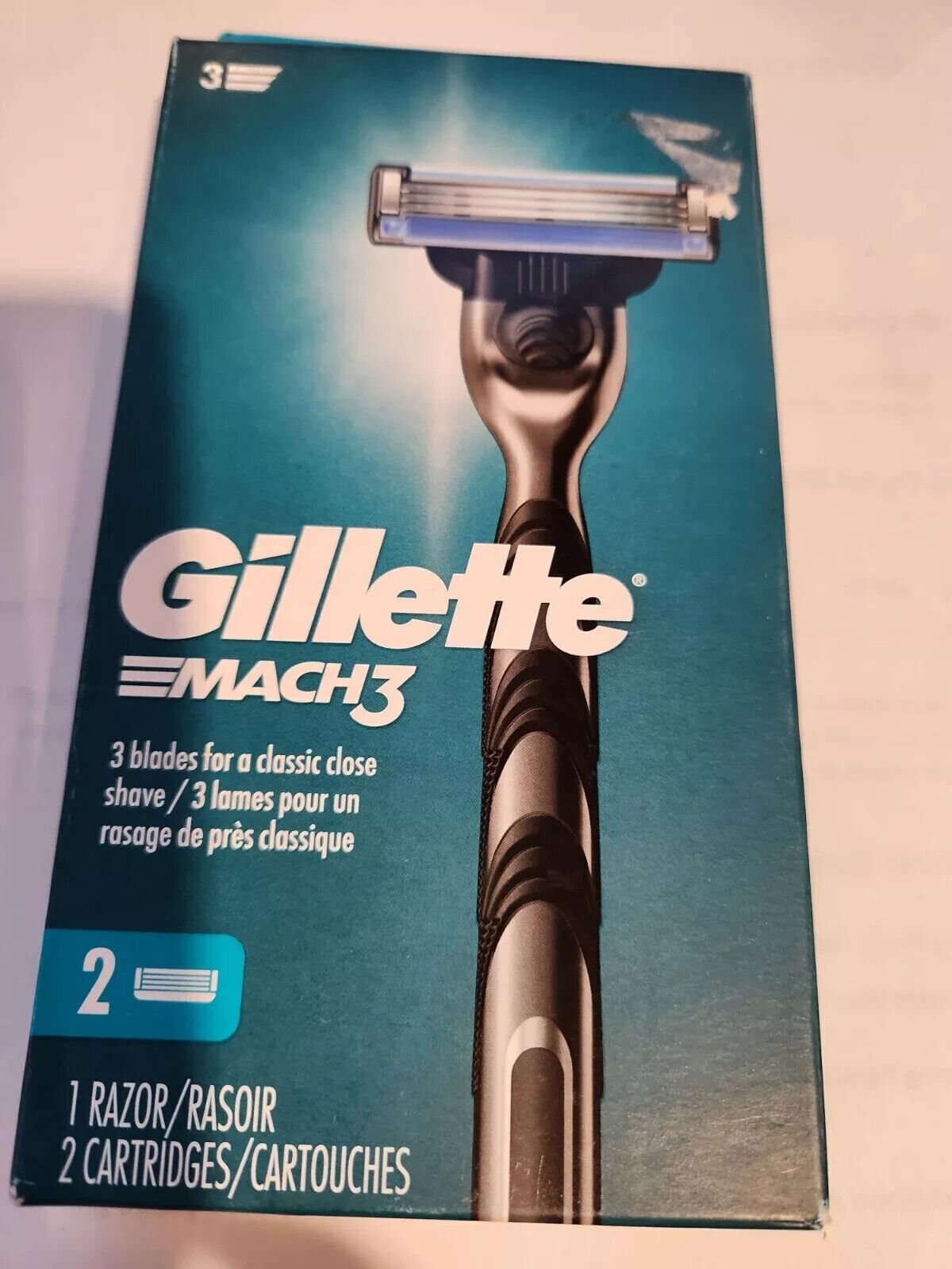 57_08e49a57-1d6a-4dd7-8627-dbf42f9de718 Gillette Mach3 1 Razor and 2 Cartridges - Image 1