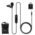 Movo Universal Lavalier Microphone for USB, Laptop, PC, Mac, Smartphone, Camera