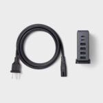 6-Port Charging Hub Vertical 2C + 4A - heyday™ Black Saffiano