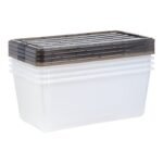 IRIS 91qt Plastic Storage Bins with Lids Clears Latchings Stackable Totes 4pk - Image 6