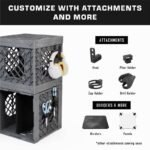 UbeCube Grabinet Kit 1"x3" Crate Black/Gray Bin: Stackable Polypropylene Decorative Box, Industrial Style, 13.5" Square - Image 3