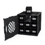 UbeCube Grabinet Kit Crate Black Bin: Stackable Polypropylene Storage, Industrial Style, 13.5" Square Decorative Box