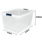 Home Logic 66qt 6pk Storage Bins Clear: Stackable Lidded Containers, Portable with Built-In Handles, Transparent Polypropylene - Image 8