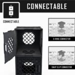 UbeCube Grabinet 1"x3" Kit Crate Black Bin: Stackable Polypropylene Storage, Industrial Style, 13.5" Square - Image 4