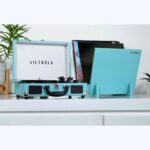 Victrola Journey Suitcase Record Player with Matching Record Stand Bluetooth - Turquoise - Image 4
