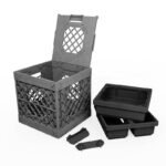 UbeCube Tradesman Double Utility Kit Gray/Black Tray: Stackable Polypropylene Decorative Box, Industrial Style, 13.5" Square - Image 2