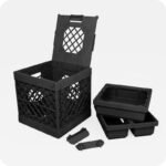 UbeCube Tradesman Double Utility Kit Black Tray: Stackable Polypropylene Decorative Box, Industrial Style, 13.5" Square - Image 2