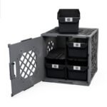 UbeCube Grabinet Kit 2"x2" Crate Black/Gray Bin: Stackable Decorative Boxes, Industrial Style, 13.5" Square