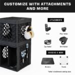 UbeCube Grabinet Kit 2"x2" Crate Black Bin: Stackable Polypropylene Decorative Box, Industrial Style, 13.5" Square - Image 3