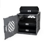 UbeCube Grabinet Kit 1"x3" Crate Black/Gray Bin: Stackable Polypropylene Decorative Box, Industrial Style, 13.5" Square