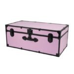 Mercury Luggage 30" Seward Classic Trunk with Lock Orchid: Decorative Storage Bin, MDF & Metal, No Assembly Required - Image 2