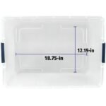 Home Logic 66qt 6pk Storage Bins Clear: Stackable Lidded Containers, Portable with Built-In Handles, Transparent Polypropylene - Image 7