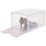 Simplify Drop Front Shoe Box - Set of 6 - Clear: PET & Polypropylene, Decorative Storage Bins, 13.4" W x 9.8" D x 7.1" H - Image 4
