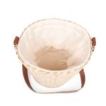 Picnic Time Palermo Rush Insulated Bucket Tote with Leather Straps Beige Canvas - Image 4