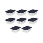 Home Logic 15qt 8pk Storage Bins Clear: Lidded, Stackable, Portable, Built-In Handles, Transparent, Plastic Containers