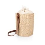 Picnic Time Palermo Rush Insulated Bucket Tote with Leather Straps Beige Canvas - Image 2