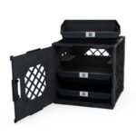 UbeCube Grabinet 1"x3" Kit Crate Black Bin: Stackable Polypropylene Storage, Industrial Style, 13.5" Square