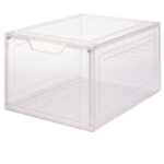 Simplify Drop Front Shoe Box - Set of 6 - Clear: PET & Polypropylene, Decorative Storage Bins, 13.4" W x 9.8" D x 7.1" H