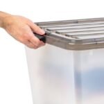 IRIS 91qt Plastic Storage Bins with Lids Clears Latchings Stackable Totes 4pk - Image 7