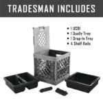 UbeCube Tradesman Double Utility Kit Gray/Black Tray: Stackable Polypropylene Decorative Box, Industrial Style, 13.5" Square - Image 3
