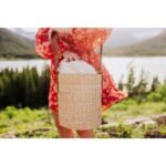 Picnic Time Palermo Rush Insulated Bucket Tote with Leather Straps Beige Canvas - Image 5