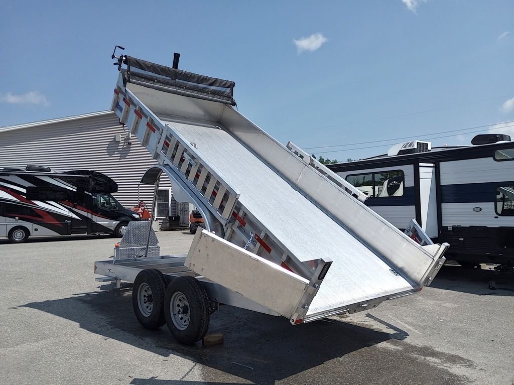 96C71223-54A9-4B01-8F98-78EE2CE966A7.jpg 2025 Mission Trailers 7×16 14K Aluminum Hydraulic Dump w/Ramps, HD D-Rings, Barn Doors, Tarp Kit - Image 1